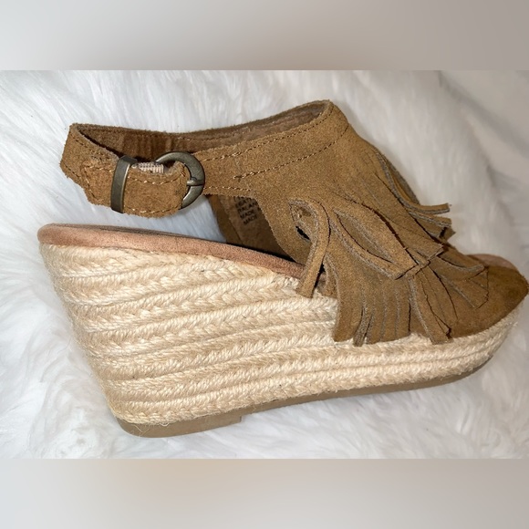 MINNETONKA suede fringe espadrille wedges women’s size 9 - Picture 6 of 17